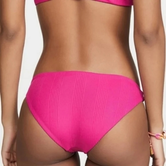 Vitamin A Mila Convertible Bandeau Bikini Top Luciana Bottoms Hot Pink Malaia - Picture 7 of 11
